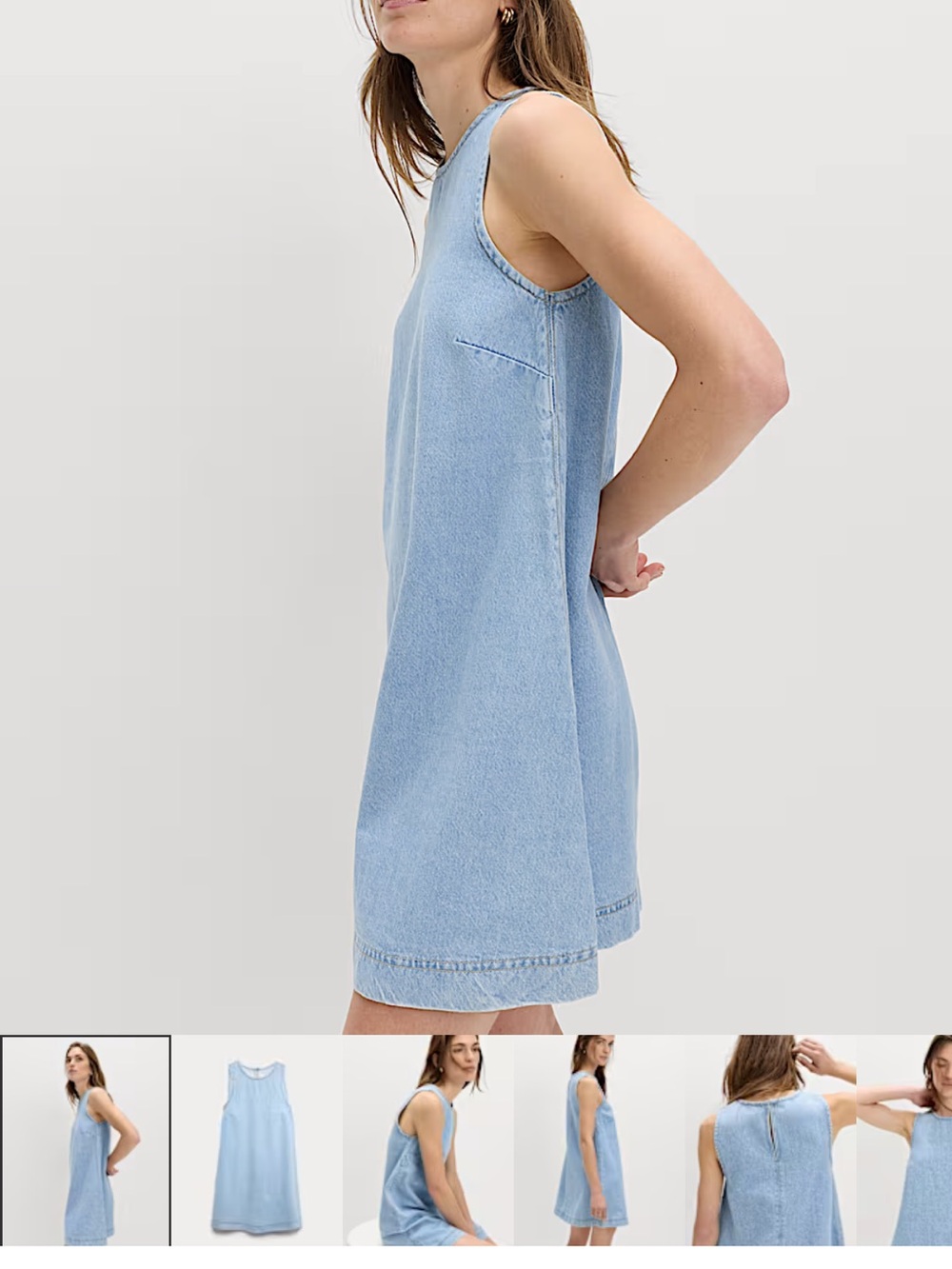 Marks & Spencer Light Blue Denim Mini Dress NWT